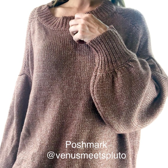 Ava & Viv Sweaters - Ava & Viv Sweater NEW Metallic Bishop Sleeve 3X